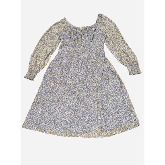 NWT Forever 21 Plus Size 1X Purple Ditsy Floral Print Midi Dress fairy boho - Picture 3 of 10